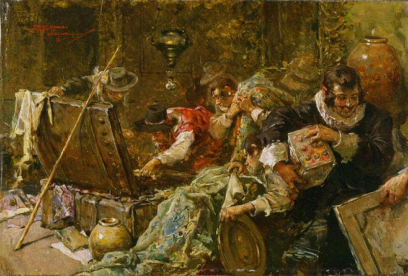 Riccardo Pellegrini. Il saccheggio (Грабеж). 1870-1890 гг