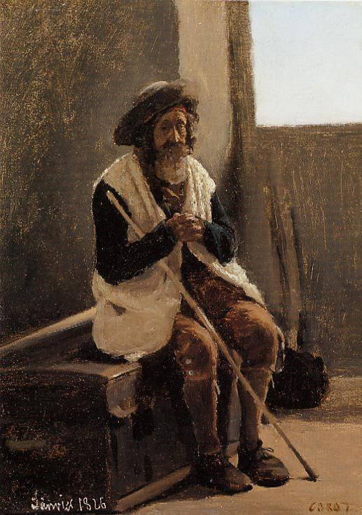 Камиль Коро. Старик, сидящий на сундуке