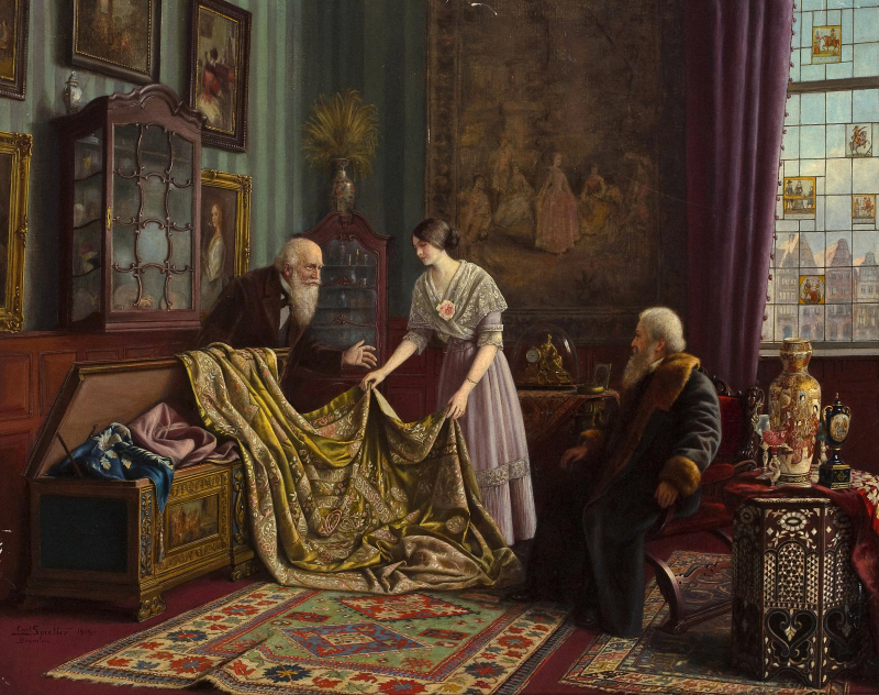 Carl Johann Spielter. At the Antique Dealer's Shop. 1919