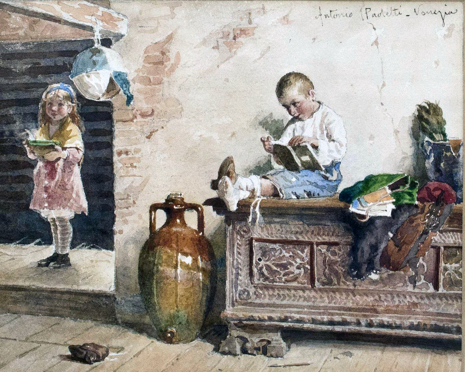 Antonio Ermolao Paoletti. Children doing their Homework