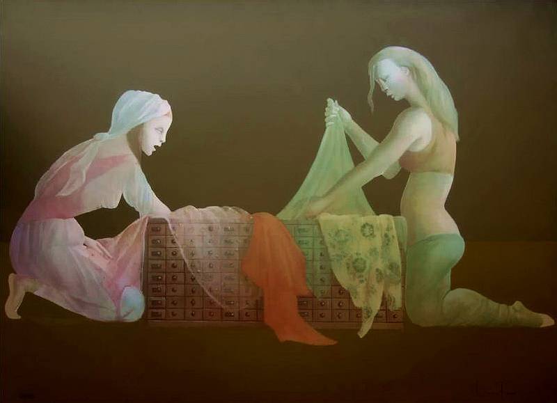 Leonor Fini. Sultanes et Magiciennes Le Coffre (Султанши и магия сундука). 1976 г